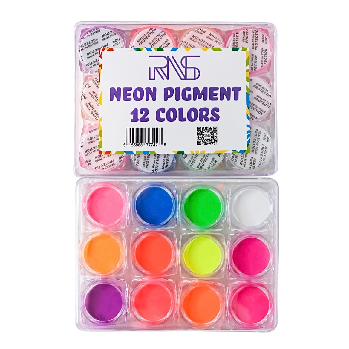 RNS Neon Pigments 12 Colors Nail Art Effects