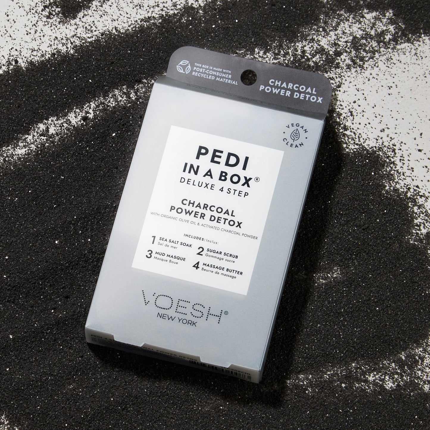 VOESH Pedi In A Box: Deluxe 4 Step - Charcoal Powder Detox