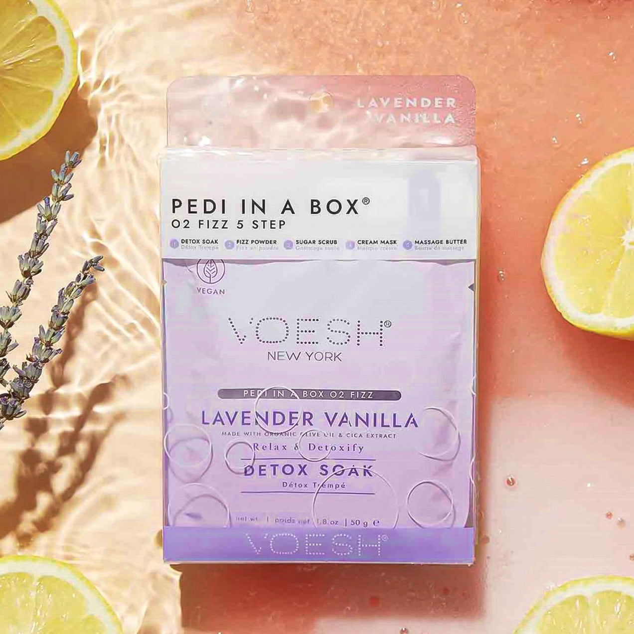 VOESH Pedi In A Box: O2 Fizz 5 Step - Lavender Vanilla