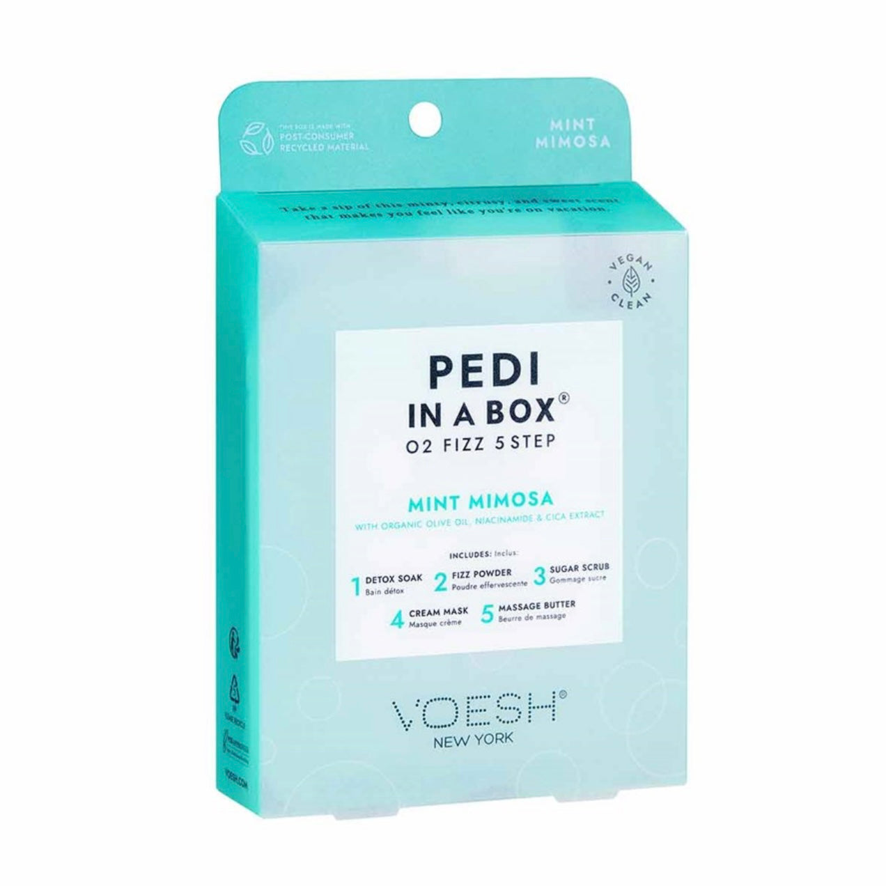 VOESH Pedi In A Box: O2 Fizz 5 Step - Mint Mimosa