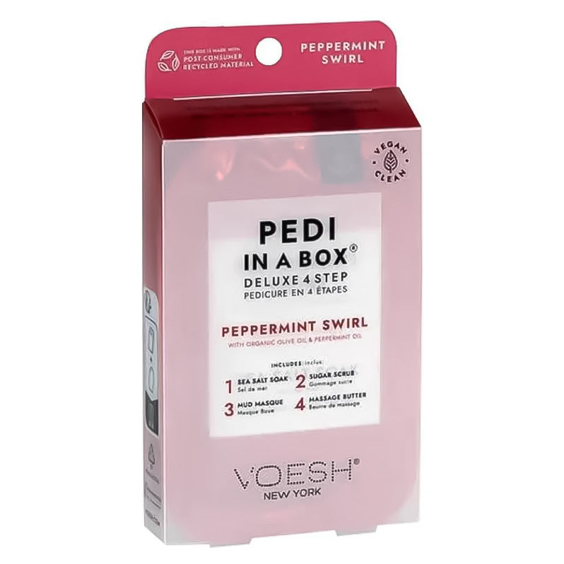 VOESH Pedi In A Box: Deluxe 4 Step - Peppermint Swirl